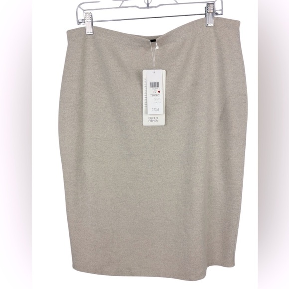 Eileen Fisher NWT The Icons Wool Crepe Skirt Womens Minimalist Size Large - Picture 7 of 9